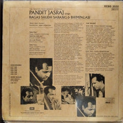 Pandit Jasraj - Pandit Jasraj Sings Ragas Sudh-Sarang & Bhimpalasi (Vinyl)