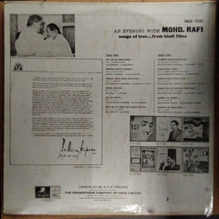 Mohd. Rafi*  - An Evening With Mohd. Rafi (Songs Of Love...From Hindi Films) (Vinyl)