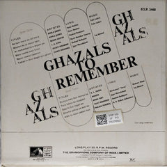 Various - Ghazals to Remember (Vinyl)