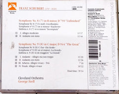Schubert*, Szell*, The Cleveland Orchestra - Symphonies No. 8 "Unfinished" & No. 9 "The Great" (CD)