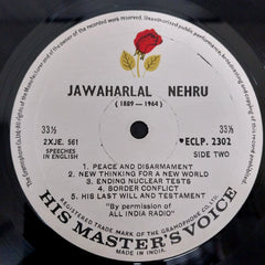 Jawaharlal Nehru - His Words Live On... (Speeches In English) (Vinyl)