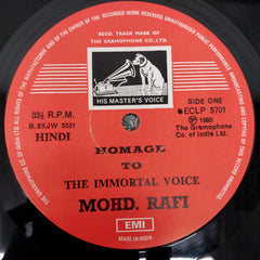 Mohammed Rafi - Homage To The Immortal Voice Mohd. Rafi (Dec 24,1924 - July 31,1980) (Vinyl)