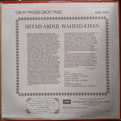 Abdul Waheed Khan - Great Master Great Music - An All India Recording (Vinyl)