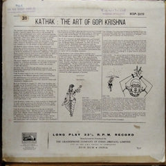 Gopi Krishna  - Kathak: The Art Of Gopi Krishna (Vinyl)