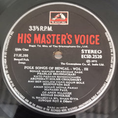 Various - Folk Songs Of Bengal - Vol. III (Vinyl)