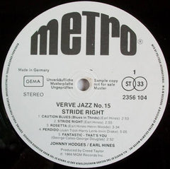 Johnny Hodges, Earl Hines - Stride Right - Verve Jazz No. 15 (Vinyl)