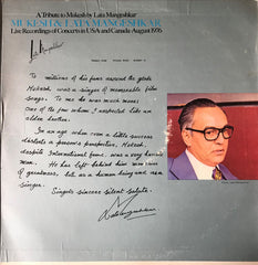 Mukesh & Lata Mangeshkar - A Tribute To Mukesh By Lata Mangeshkar (Live Recordings Of Concerts In U•S•A• And Canada-August 1976) (Vinyl) (2)