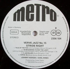 Johnny Hodges, Earl Hines - Stride Right - Verve Jazz No. 15 (Vinyl)