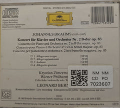 Krystian Zimerman, Leonard Bernstein, Wiener Philharmoniker - Brahms: Klavierkonzert No. 2 Piano Concerto Concerto Pour Piano (CD)
