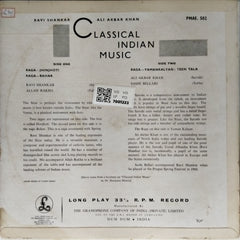 Ravi Shankar, Ali Akbar Khan - Classical Indian Music (Vinyl)