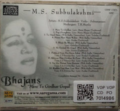 M. S. Subbulakshmi - Bhajans "Mere To Girdhar Gopal" (CD)