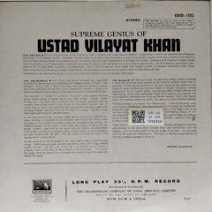 Ustad Vilayat Khan - The Supreme Genius of Ustad Vilayat Khan (Vinyl)
