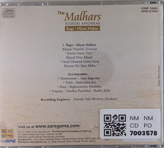 Kishori Amonkar - The Malhars - Raga - Miyan Malhar (CD)