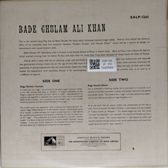 Bade Ghulam Ali Khan - Raga - Darbari Kanada, Raga - Kaushi - Dhani (Vinyl)