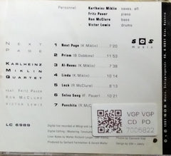 Karlheinz Miklin Quartet - Next Page (CD)