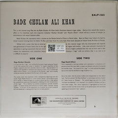 Bade Ghulam Ali Khan - Raga - Darbari Kanada / Raga - Kaushi - Dhani (Vinyl)