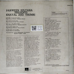 Parween Sultana - Khayal & Thumri (Vinyl)
