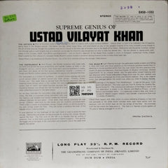 Ustad Vilayat Khan - The Supreme Genius of Ustad Vilayat Khan (Vinyl)