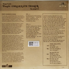 Pandit Omkarnath Thakur - Raga Lalit - Pandit Omkarnath Thakur in Concert (Vinyl)