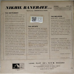 Nikhil Banerjee - Raga Hemant, Raga Bhatiar (Vinyl)