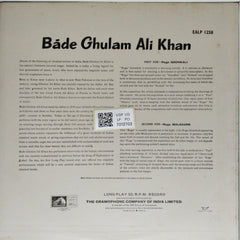 Bade Ghulam Ali Khan - Raga Goonkali Raga Malkauns (Vinyl)