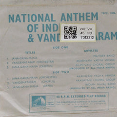 Military Band, Akashvani Vadya Vrinda, Akashvani Choral Group, Indian Naval Band - National Anthem of India & Vande Mataram (45-RPM)