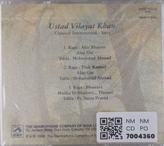 Ustad Vilayat Khan - An Exposition of Ragas Ahir Bhairav, Tilak Kamod & Bhairavi (CD)