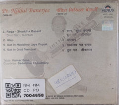Pt. Nikhil Banerjee - Raga Shuddha Basant (Live Concert) At Calcutta (Vol. 2) (CD)