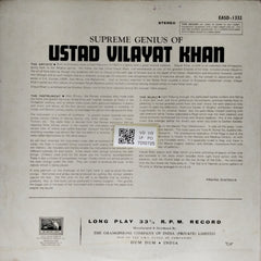 Ustad Vilayat Khan - The Supreme Genius of Ustad Vilayat Khan (Vinyl)