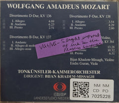 Bijan Khadem-Missagh, Tonkünstler-Kammerorchester - Divertimenti KV 136-138 Konzertante Sinfonie KV 364 (CD)