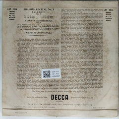 Wilhelm Kempff - Brahms Recital No. 1 (Vinyl)