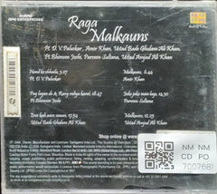 Pt. D.V. Paluskar, Amir Khan, Ustad Bade Ghulam Ali Khan, Pt. Bhimsen Joshi, Parveen Sultana, Ustad Amjad Ali Khan - Raga Malkauns (CD)