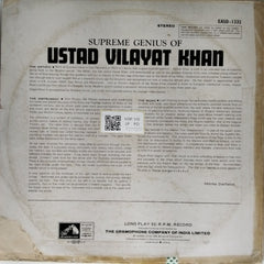 Ustad Vilayat Khan - The Supreme Genius of Ustad Vilayat Khan (Vinyl)