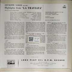 Giuseppe Verdi - La Traviata Highlights (Vinyl)