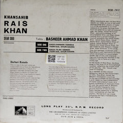 Rais Khan - Instrumental Sitar (Vinyl)
