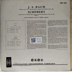 David Oistrakh, Lev Oborin - Plays J.S. Bach Sonata No.5 in F minor for Violin & Clavier / Franz Schubert Sonata in A Major for Violin & Pianoforte (Vinyl)