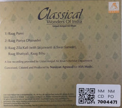 Ustad Amjad Ali Khan - Classical Wonders Of India (CD)