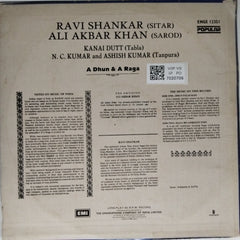Ravi Shankar, Ali Akbar Khan - Dhun Palas Kafi / Raga Bilashkhani Todi (Vinyl)