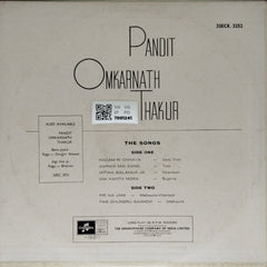 Pandit Omkarnath Thakur - Raga Todi Raga Malkauns (Vinyl)