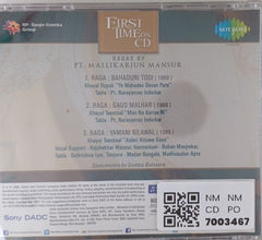 Pt. Mallikarjun Mansur - First Time on CD (CD)