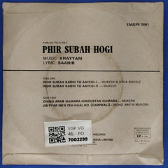 Khayyam - Phir Subah Hogi (45-RPM)
