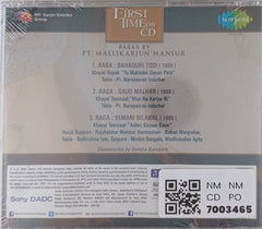 Pt. Mallikarjun Mansur - Ragas by Pt. Mallikarjun Mansur: First Time on CD (CD)