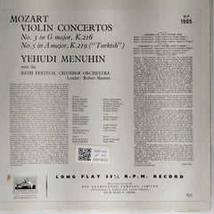 Wolfgang Amadeus Mozart, Yehudi Menuhin - Violin Concertos Nos. 3 & 5 (Vinyl)