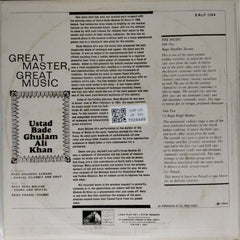 Bade Ghulam Ali Khan - Great Master, Great Music (Vinyl)