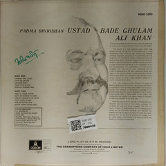 Ustad Bade Ghulam Ali Khan - Padma Bhooshan Ustad Bade Ghulam Ali Khan (Vinyl)