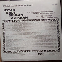 Ustad Bade Ghulam Ali Khan - Sings Thumris (Vinyl)
