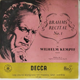 Wilhelm Kempff - Brahms Recital No. 1 (Vinyl)