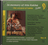 Ustad Zakir Hussain - In Memory of Alla Rakha - The Wizard of Tabla Live Vol. II (CD)