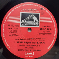 Rajab Ali Khan - Raga Jaunpuri / Raga Bageshree (Vinyl)