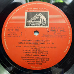 Ustad Amir Khan Saheb* - Memorable Evenings With Ustad Amir Khan Saheb Vol. IV (Vinyl)